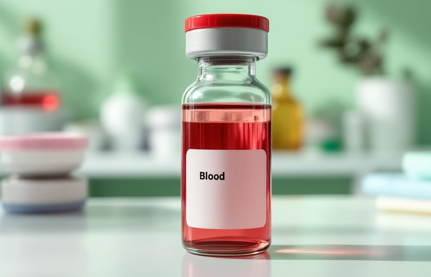 A blood sample in a lab